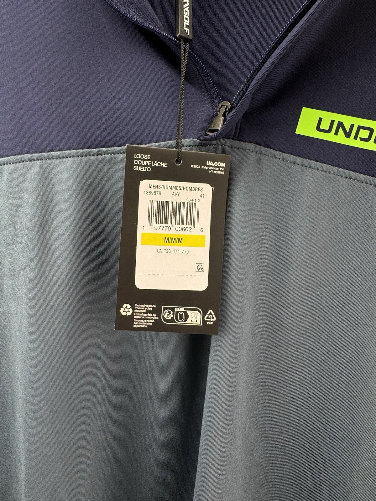 Under Armour Golf Pullover T2G 1/4 Zip Navy /Mens UK Large /New /300516