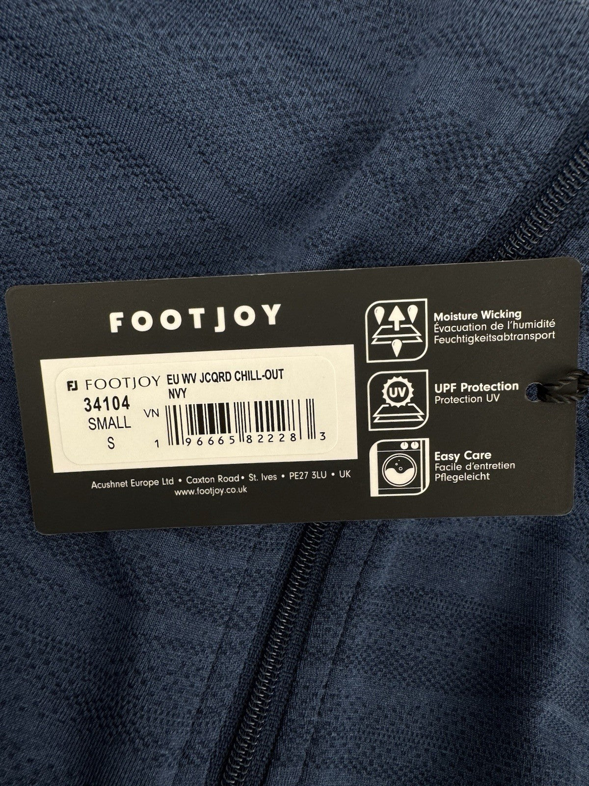 FootJoy Golf Wave Jacquard Chill-Out Zip Pullover Men's Size Small Navy/3362711