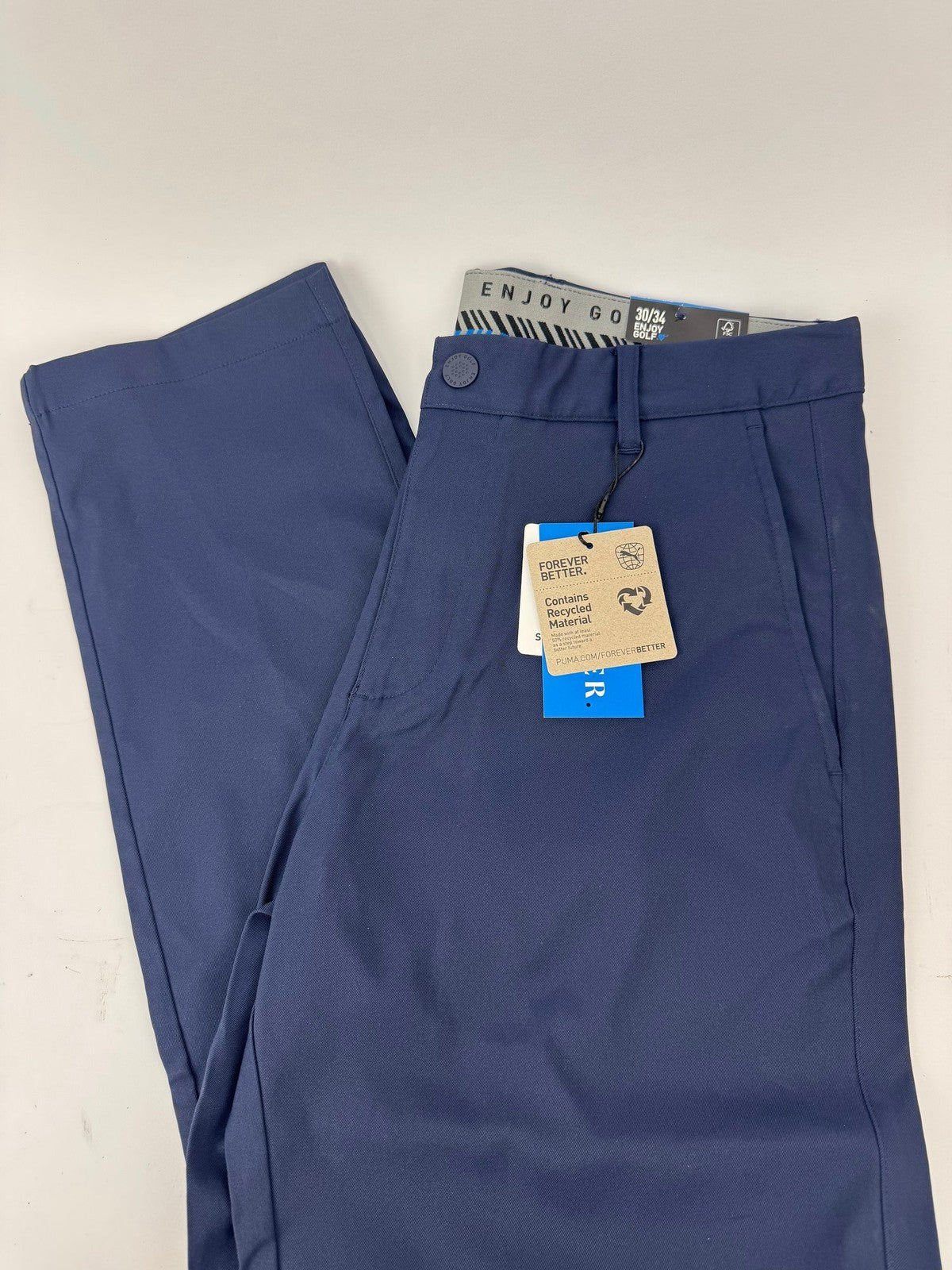 Puma Dealer Tailored Fit Trousers Men's Size 30/34 Navy Blue Golf Pants/353892
