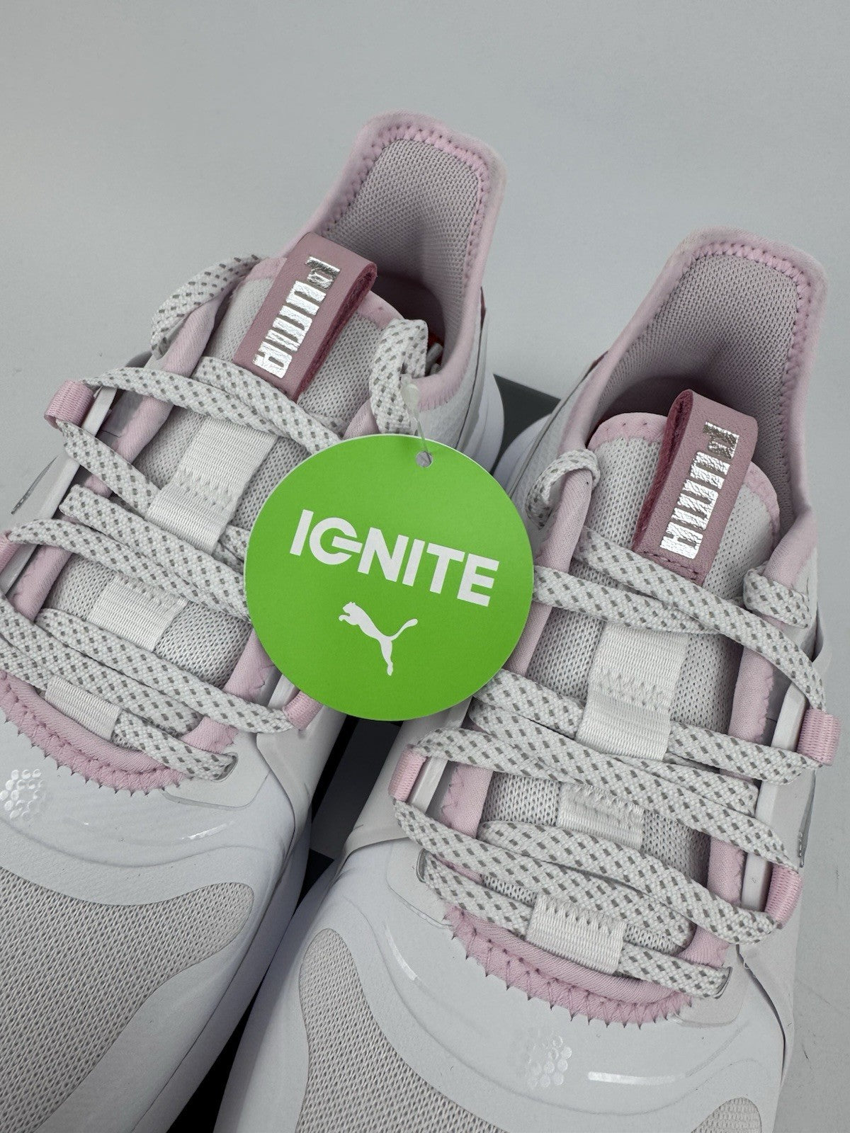 Puma Women's Ignite Fasten8 Trainers Size UK 4 White Pink Golf Shoes/320417