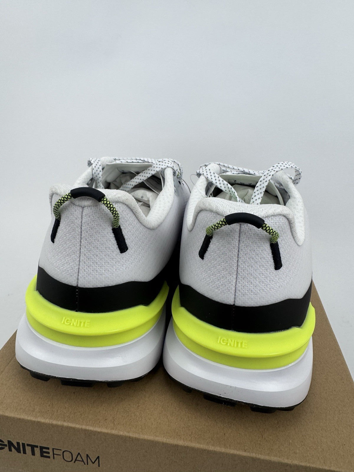 Puma IGNITE Elevate X Golf Shoes Mens Size 10.5 White Black Safety Yellow/320255
