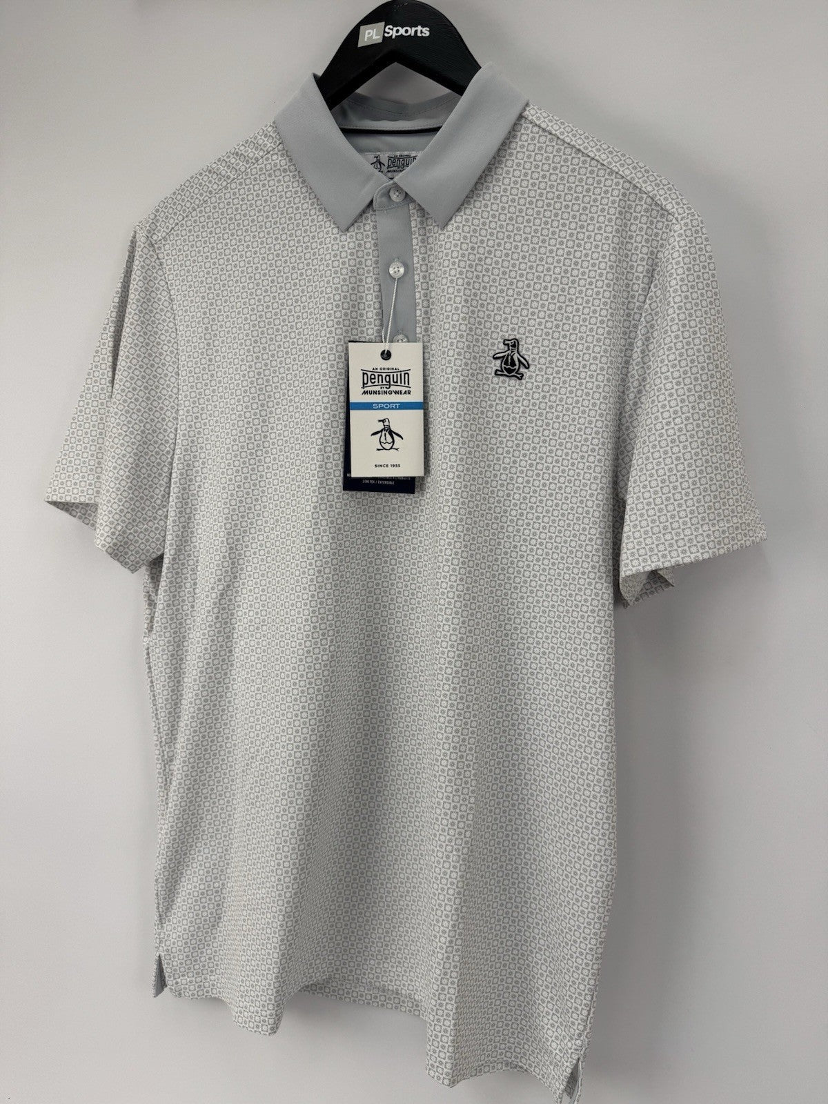 Original Penguin Mens Golf Polo Shirt Retro Micro Floral Print Size Medium/353783