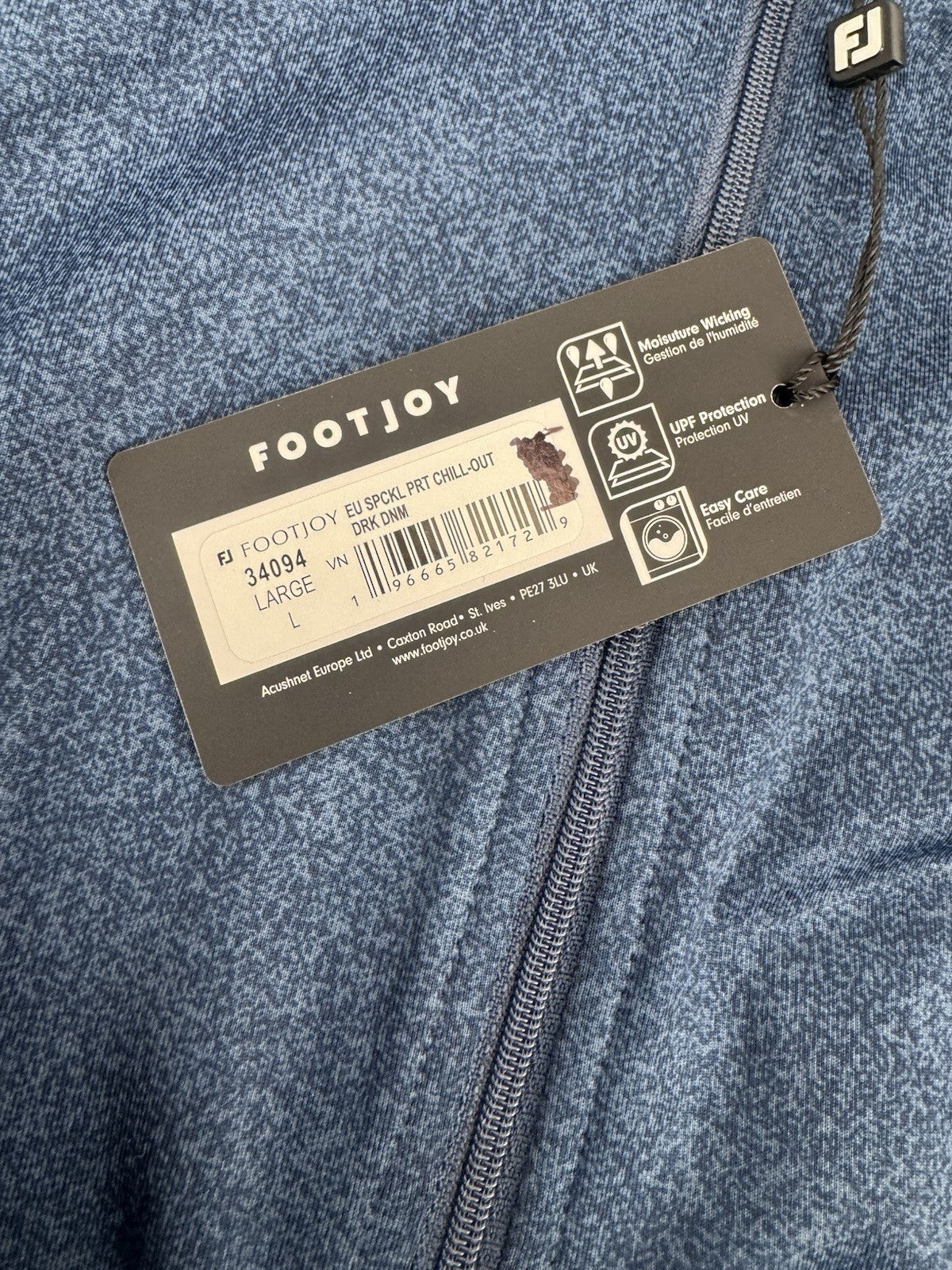 FootJoy Speckle Print Chill-Out Golf Pullover Men's Size Large/ Navy Blue/ 3171110