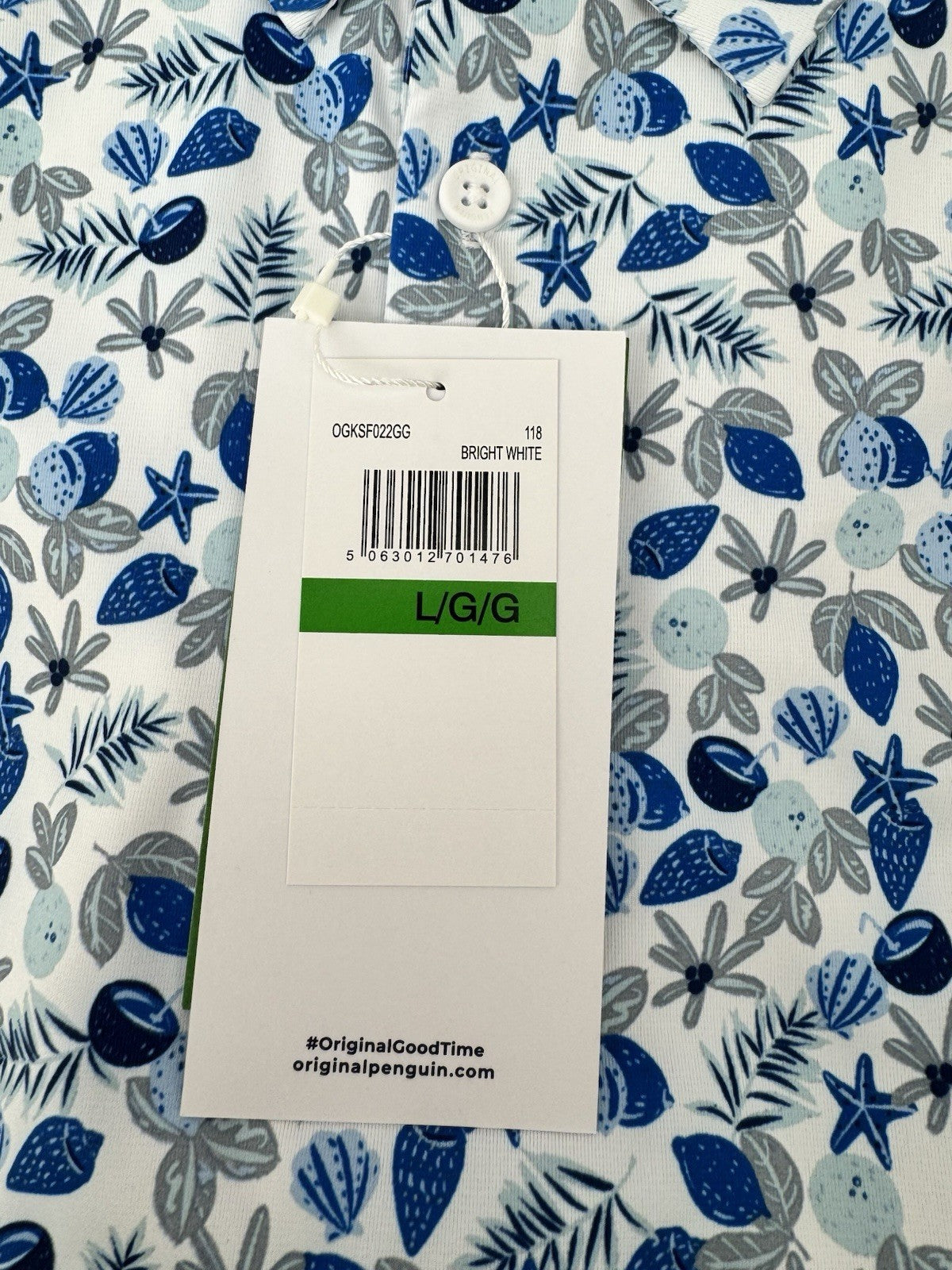 Original Penguin Mens Bright White Golf Polo Shirt Size Large /3374012