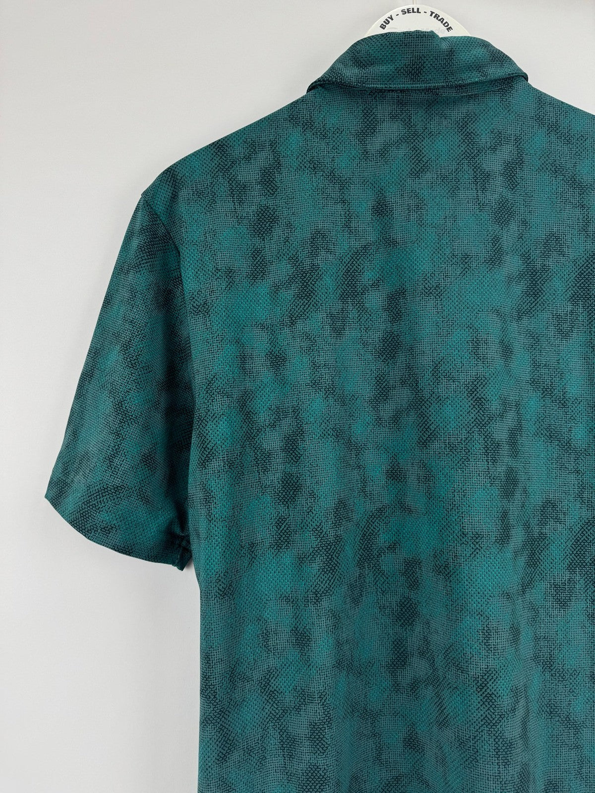 Adidas JL5288 Ultimate Textured Print Golf Polo Shirt Men's S Teal Black/329448