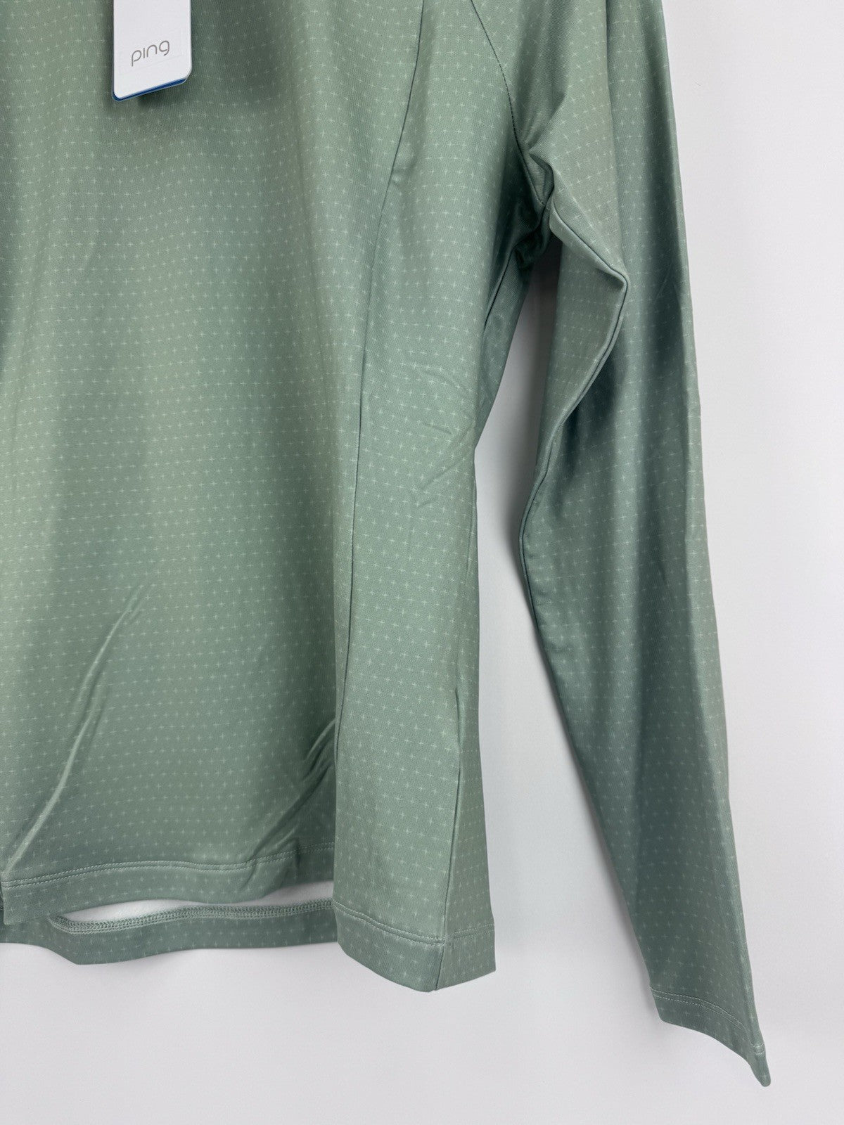 Ping Jasmine Golf Jumper Women's UK Size 6 Green Multi Long Sleeve Zip Up/315134