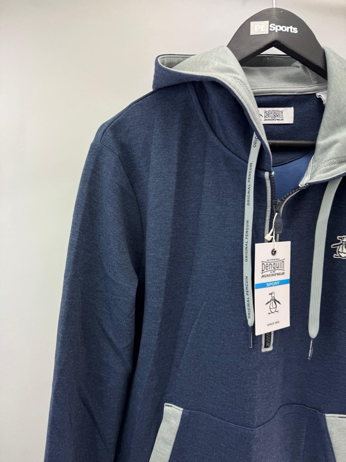Original Penguin Golf Hoodie 1/4 Zip Earl Colour Block UK S /Navy /New /306442