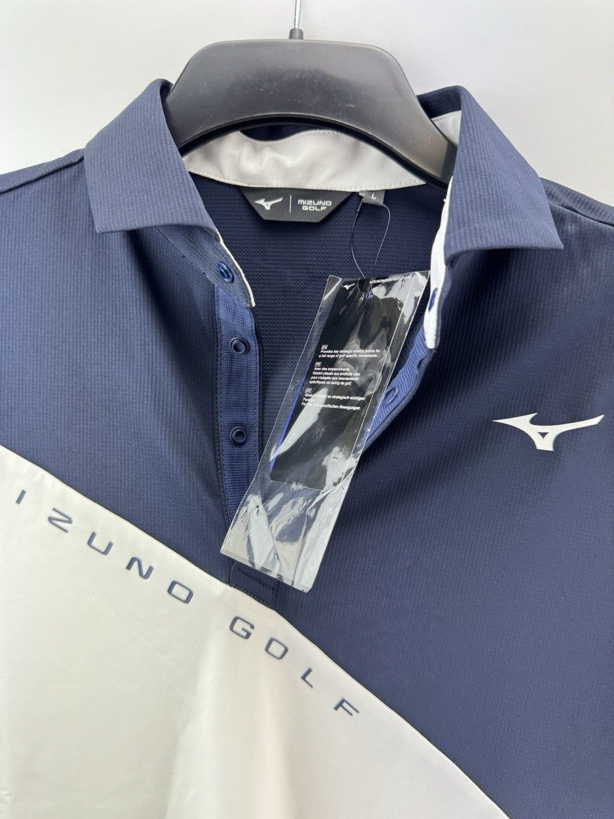 Mizuno Golf Trace Polo Shirt UK Large /Navy/White /New /234236