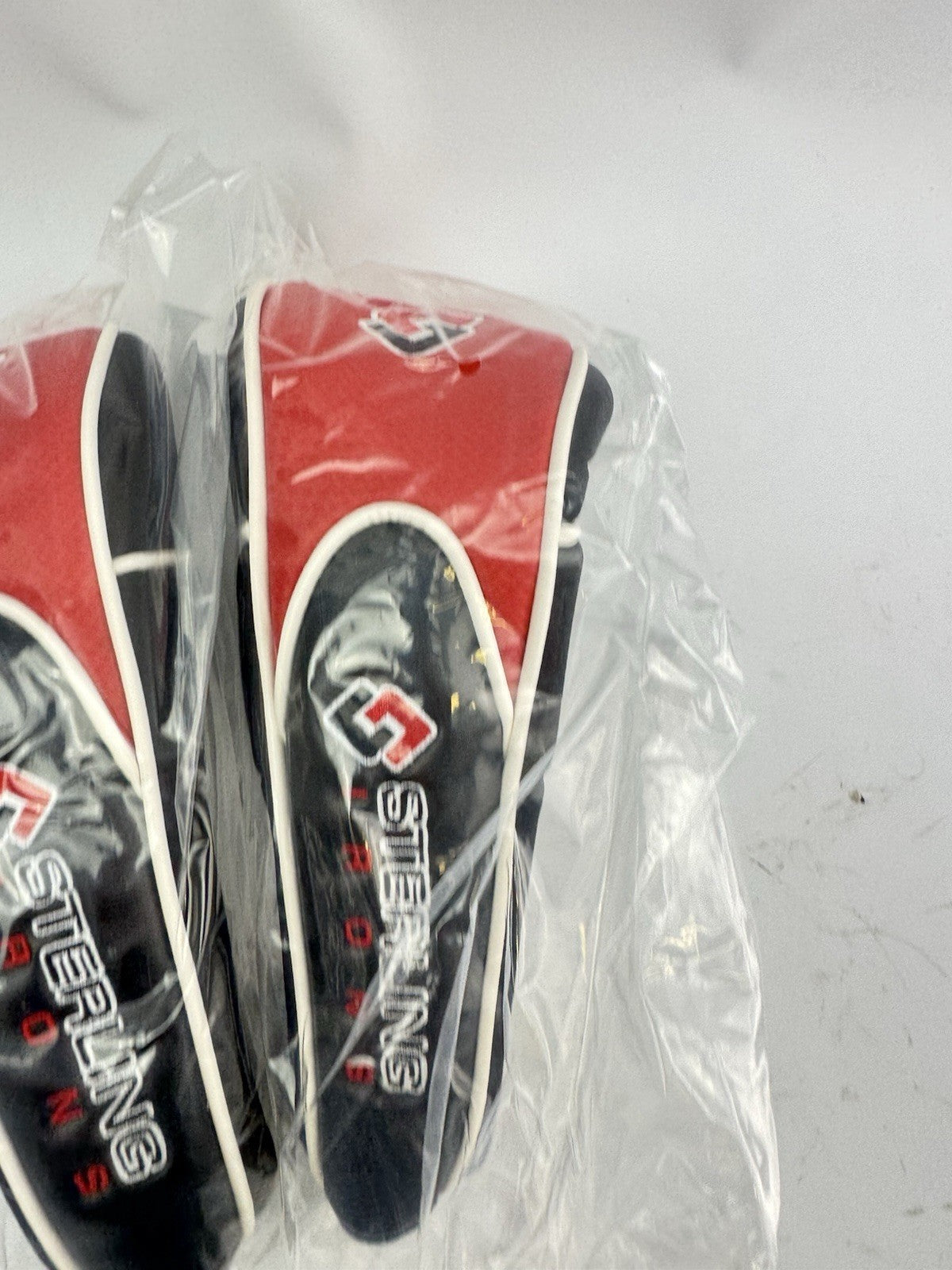 Golf Hybrid Headcover Set (2) Sterling Irons /Black/Red/White /Zip Closer /New2