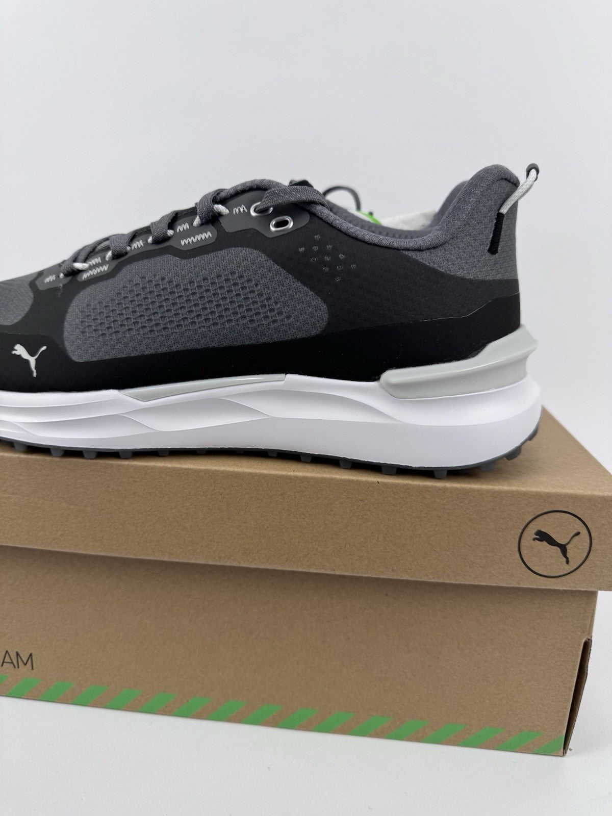 Puma Ignite Elevate X Men's Golf Shoes Size UK 8.5 Slate Black Ash Grey/318382
