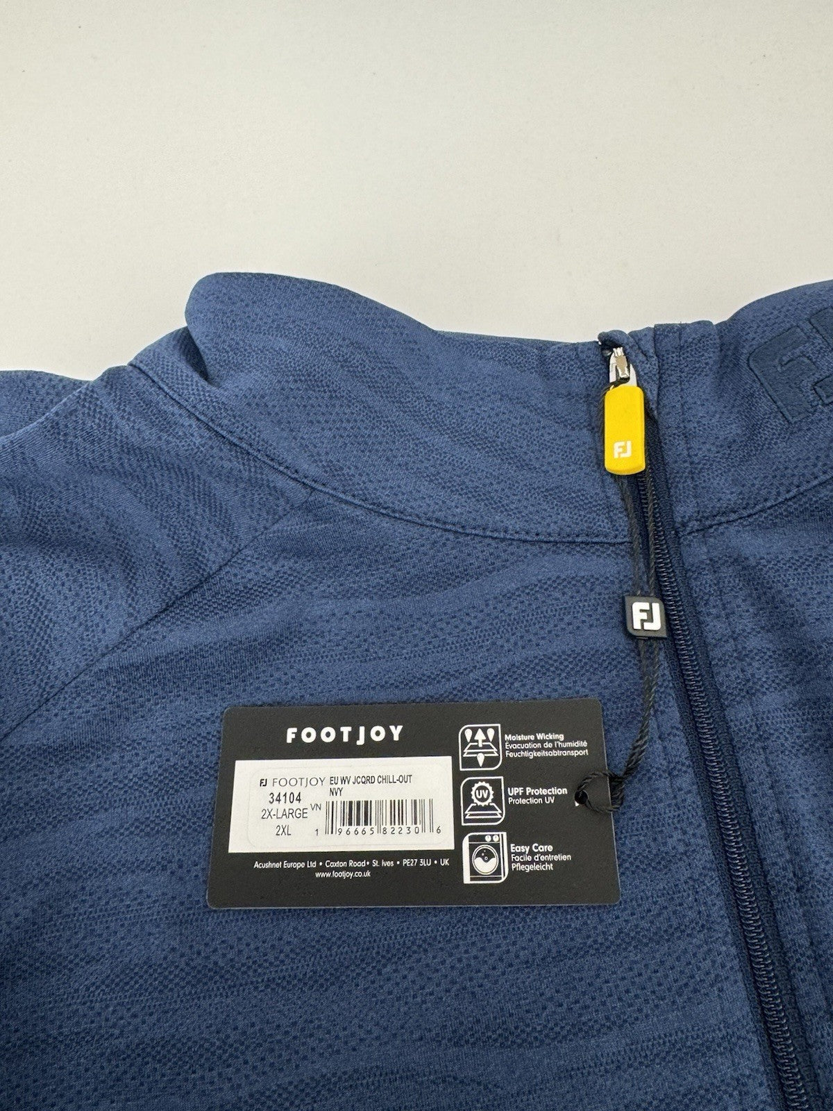 FootJoy Golf Wave Jacquard Chill-Out Zip Pullover Men's Size 2XL Navy/3374611