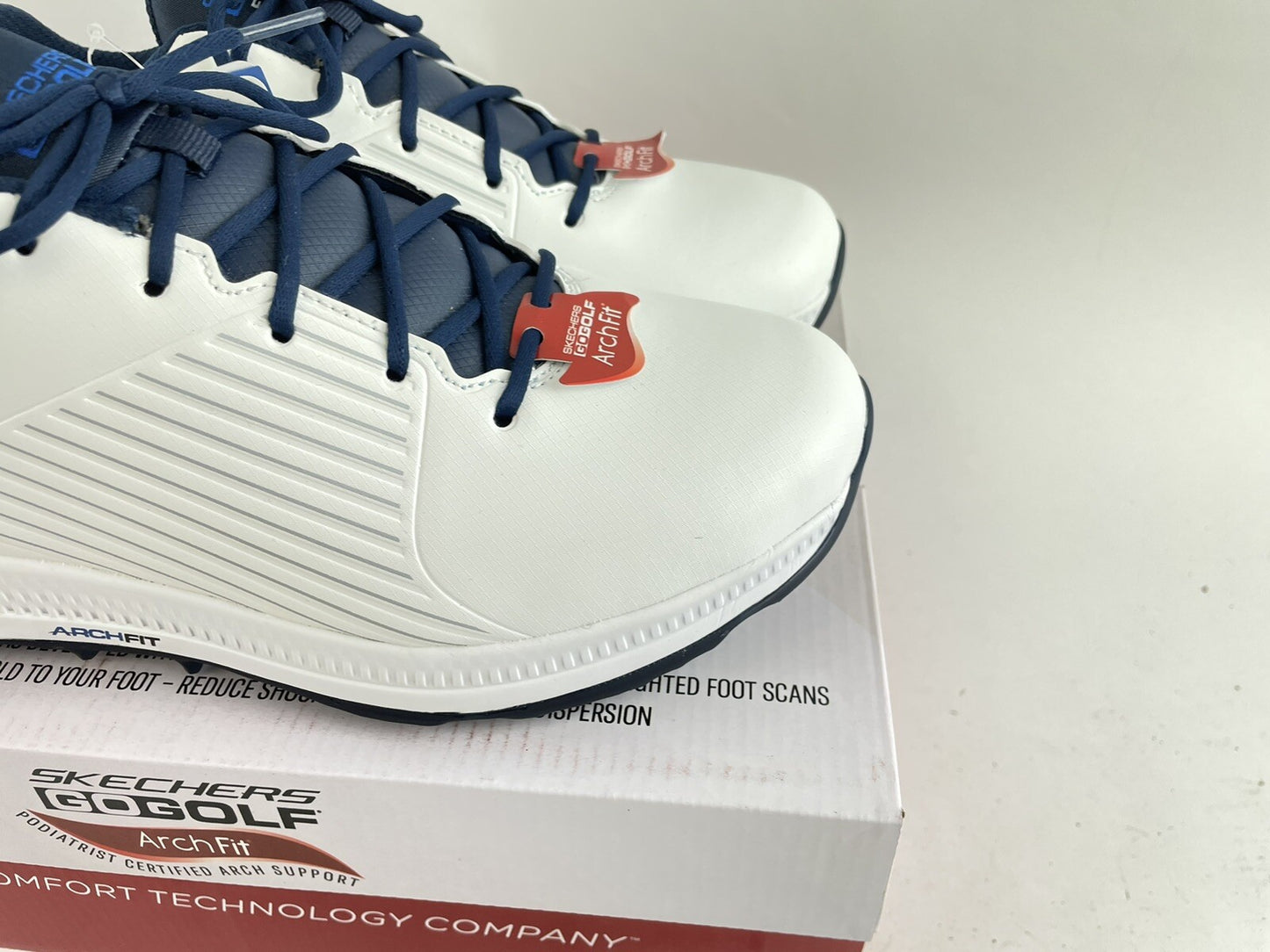 Skechers Elite 5 GF Golf Shoes Arch Fit UK 7 /Waterproof /White/Blue /Brand New2