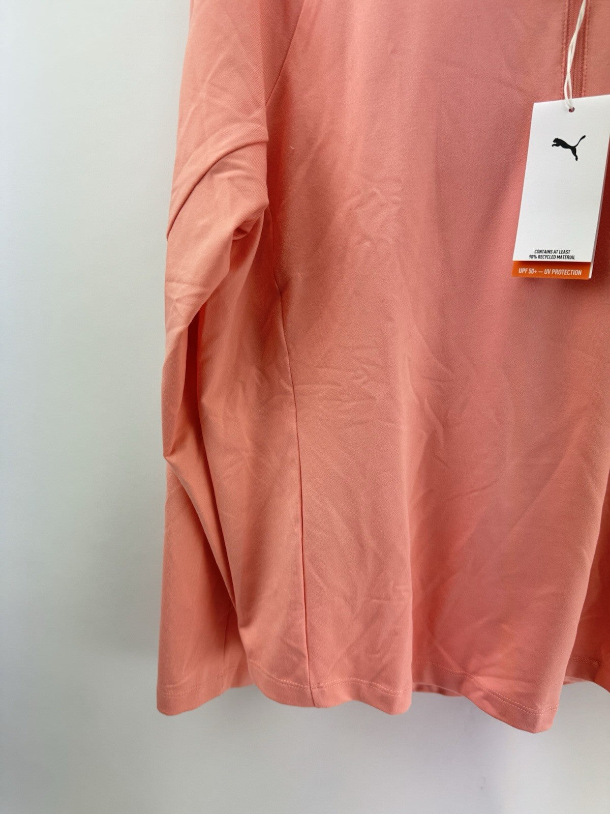 Puma Golf Womens Lightweight Pullover Pure 2.0 Peach 1/4 Zip UK XL/ 300853