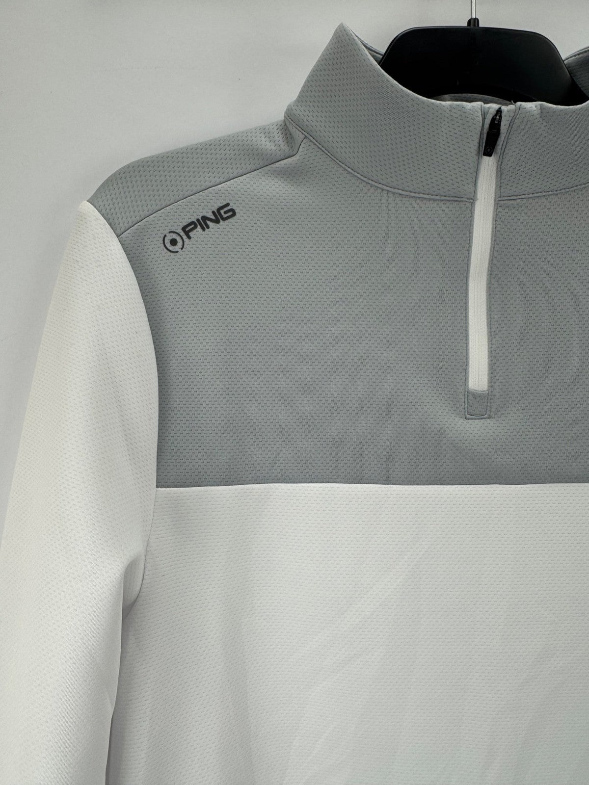 PING Kinver 1/4 Zip Pullover Sweatshirt Men's Large White Pearl Grey/372271