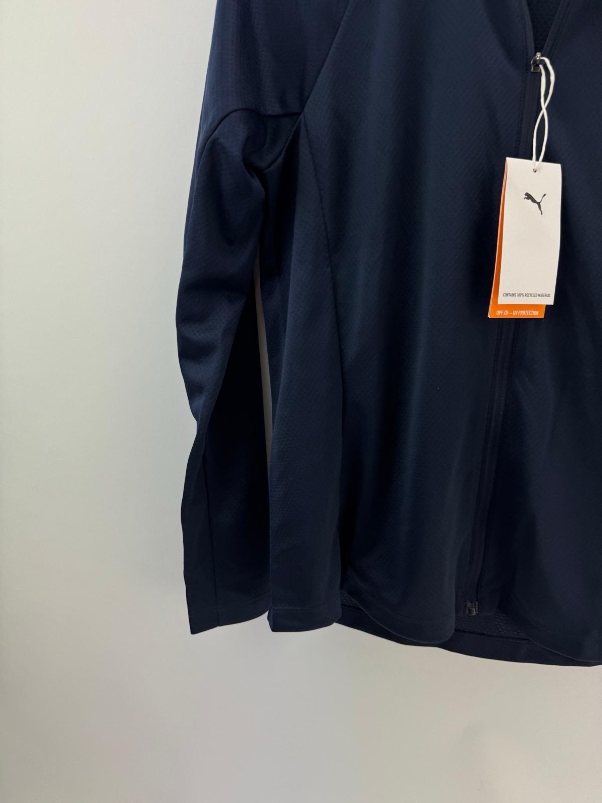 Womens Puma Lightweight Full Zip Knitted Golf Jacket Deep Navy Size S/ 300481