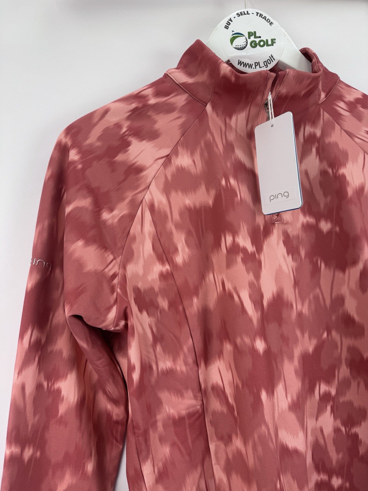 Ping Jasmine Golf Jumper Women's UK Size 8 Rose Multi Long Sleeve Zip Up/315101