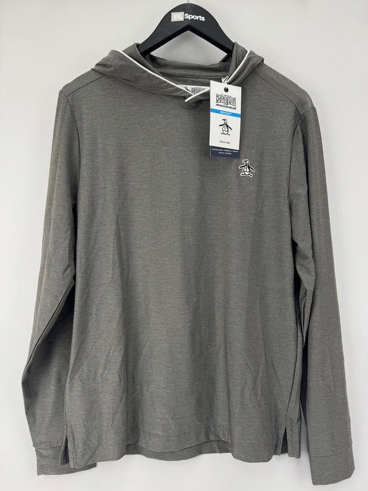 Penguin Sport Mens Hoodie Size S Grey Long Sleeve Lightweight Pullover/353080