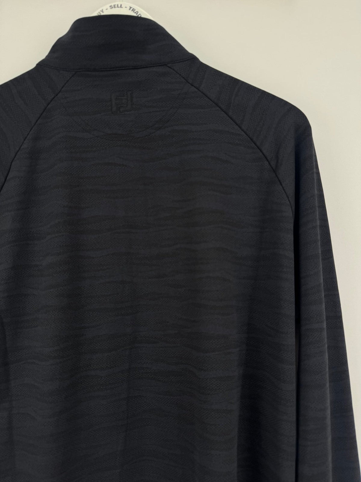 FootJoy Golf Wave Jacquard Chill-Out Zip Pullover Men's Size Medium Black/330696