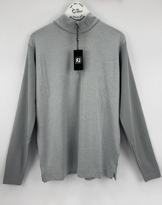 FootJoy Tonal Heather Chill-Out Pullover Mens Size Large Grey Long Sleeve/327230
