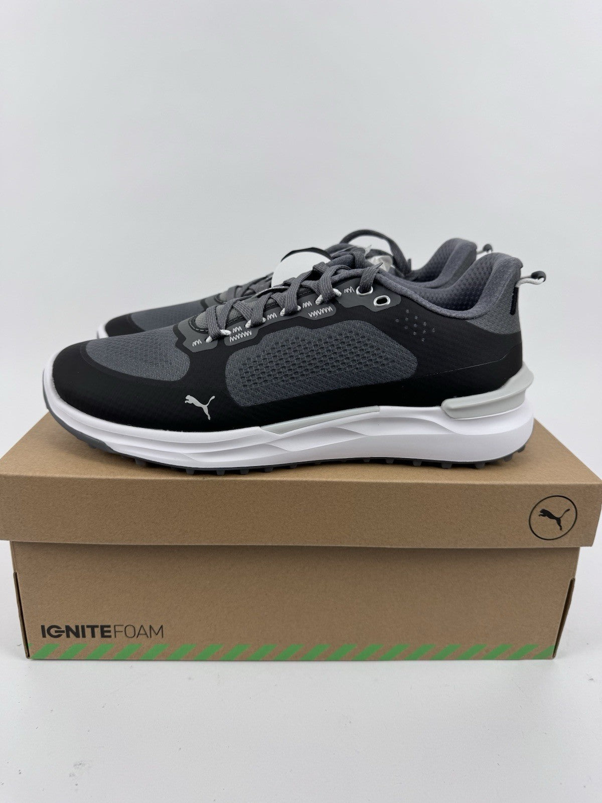 Puma Ignite Elevate X Men's Golf Shoes Size UK 7.5 Slate Black Ash Grey/318370