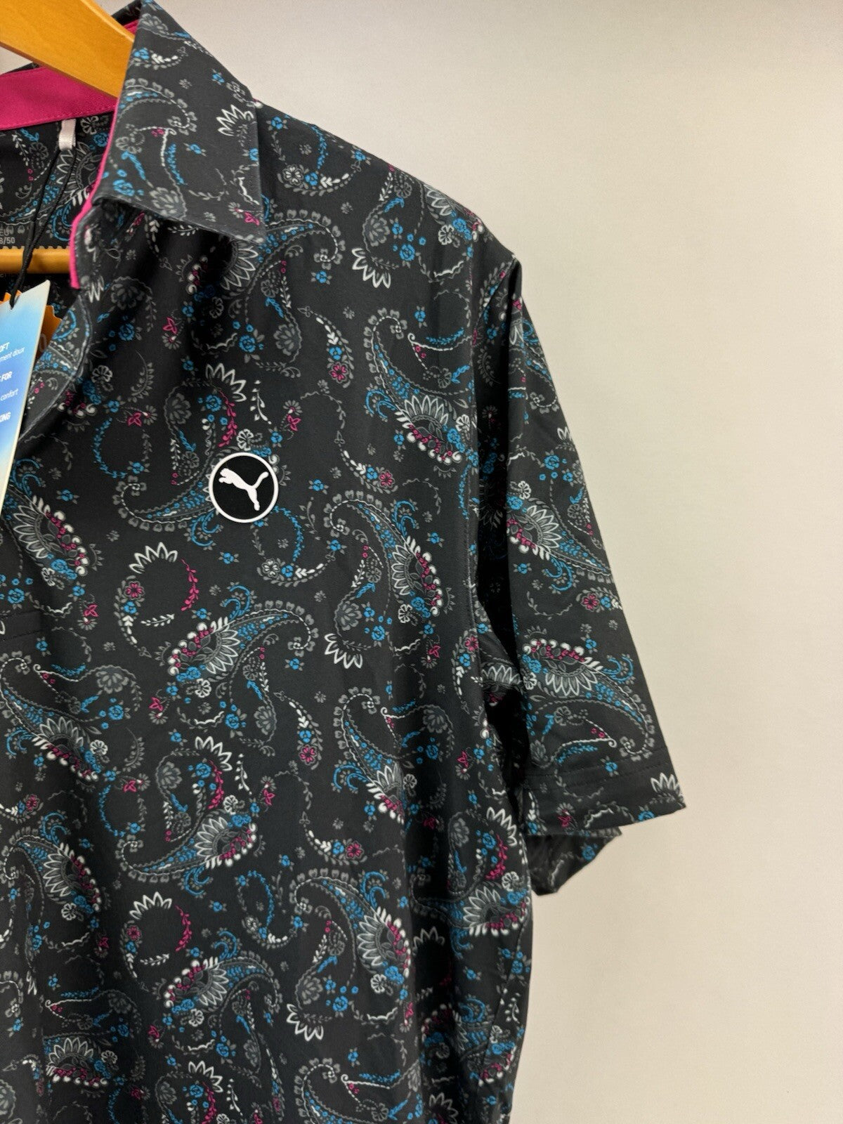 Puma Golf Mens Polo Shirt Cloudspun Paisley UK Medium /New /214104