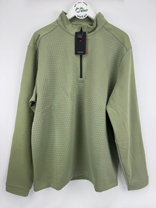 PING Nolan P03766 Quarter Zip Pullover Mens XL Water Resistant Green/317170