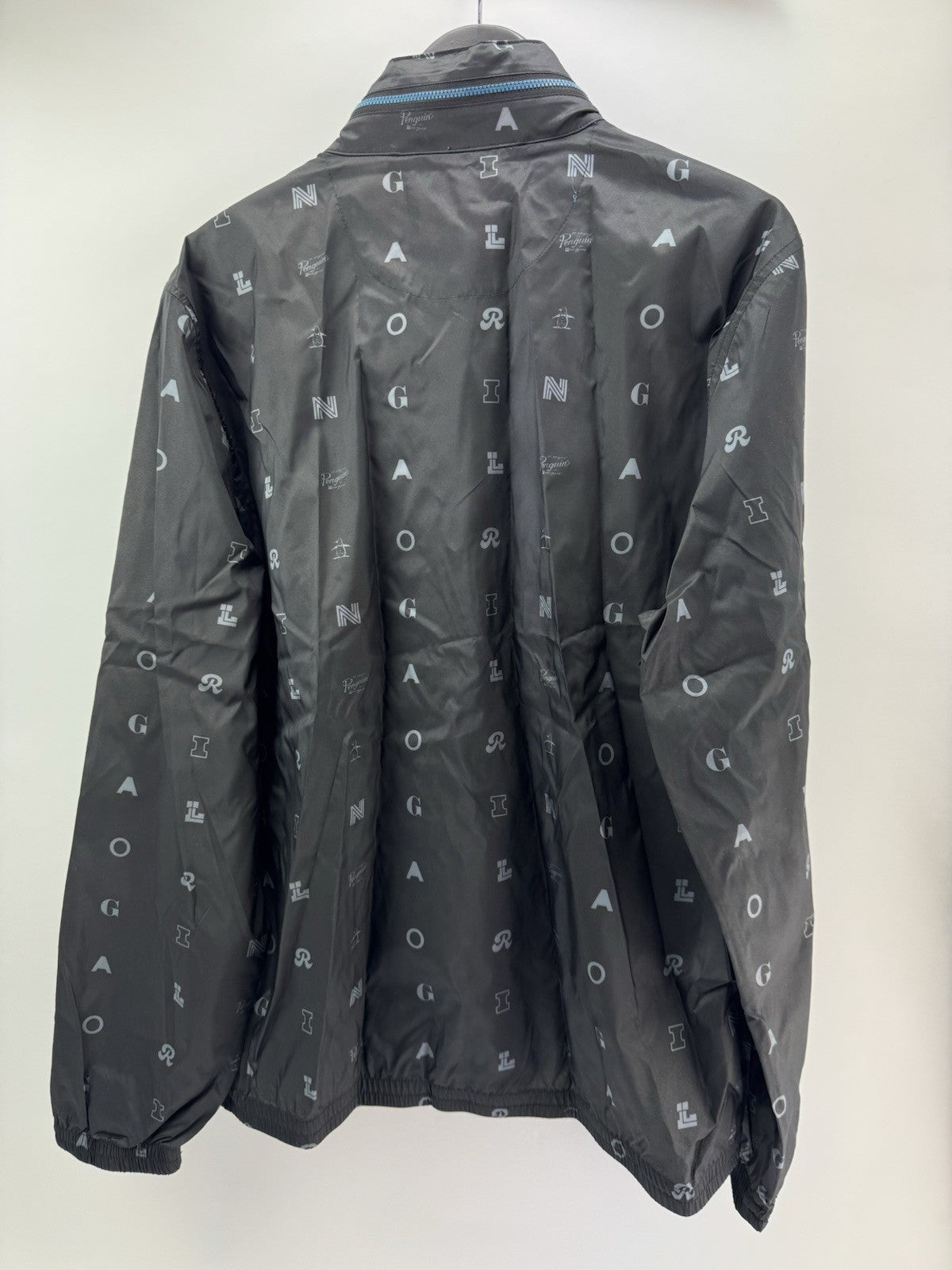 Penguin Original Golf Wind Jacket Logo Print Hood Lightweight UK Large /286538