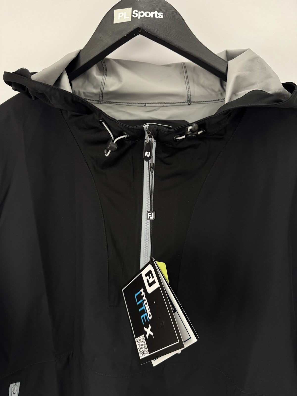 FootJoy HydroLite X Waterproof Lightweight Hooded Jacket Size Large Black/3376910