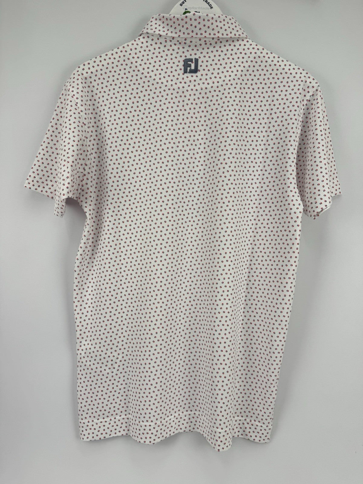 FootJoy Mens Bounce Print Pique Polo Shirt Size Large White Hibiscus Flint/3304910