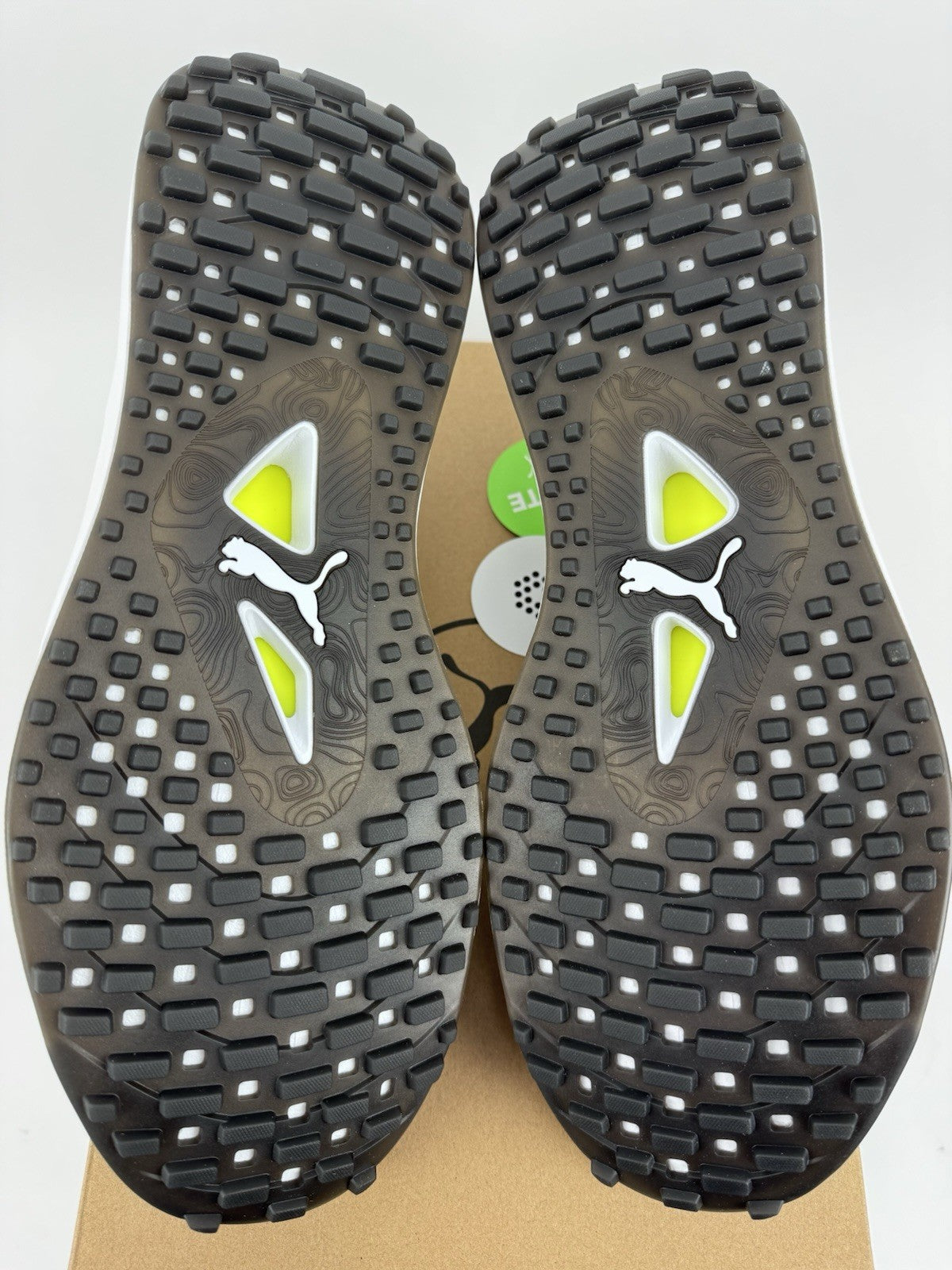 Puma IGNITE Elevate X Golf Shoes Mens Size UK 9 White Black Safety Yellow/3184810