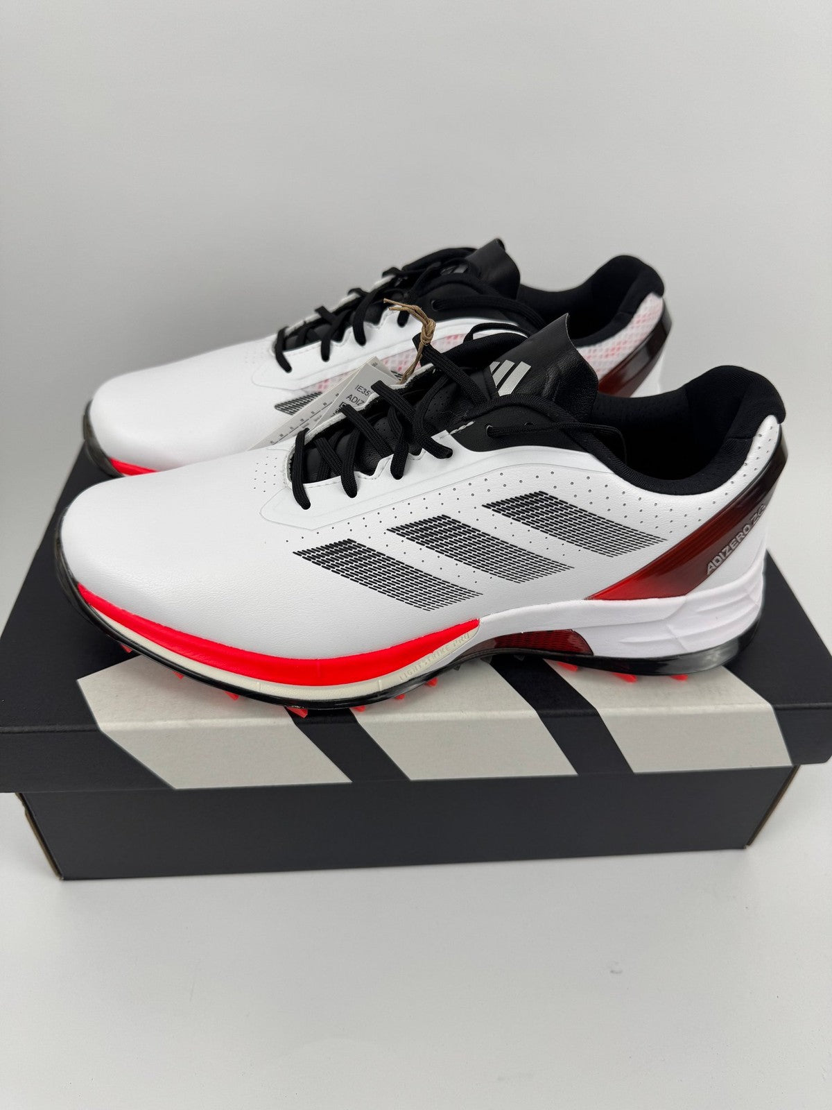 Adidas Adizero ZG Golf Shoes Mens UK 7 White Red Lightweight Comfort/312400