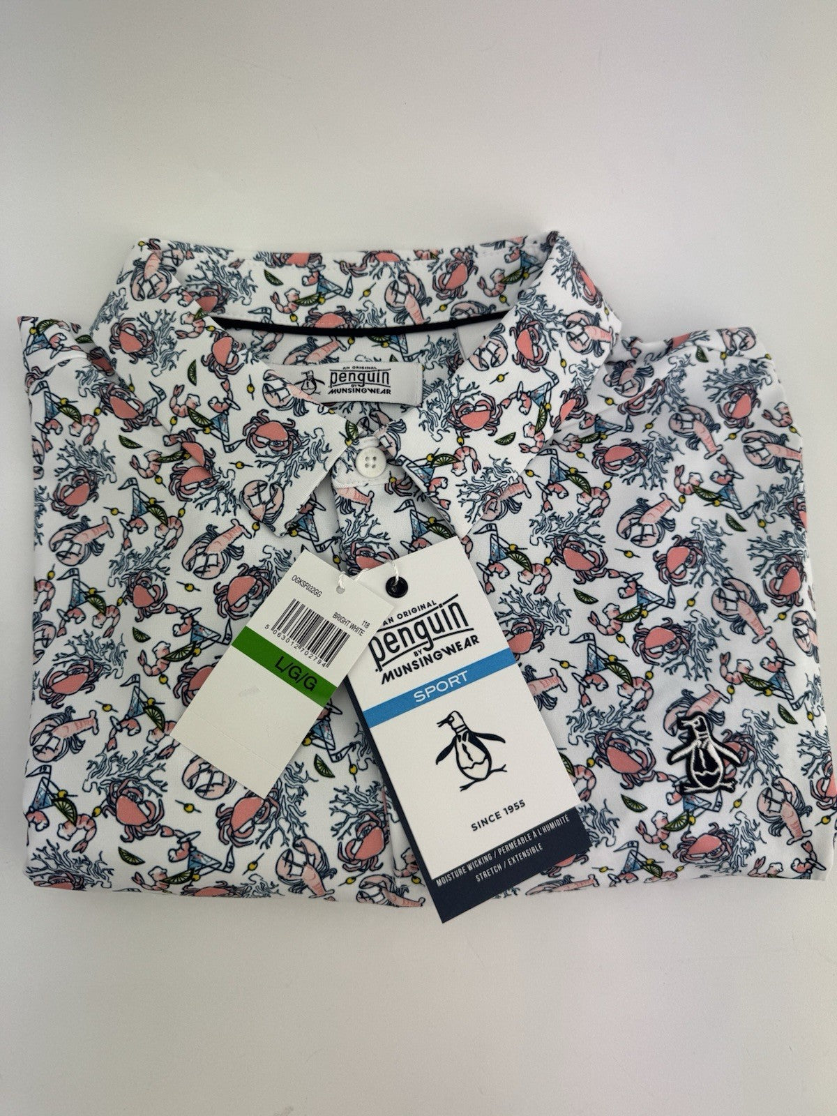 Men’s Original Penguin Pete N’ The Ocean Caddy Golf Polo Size UK Large/ 311190