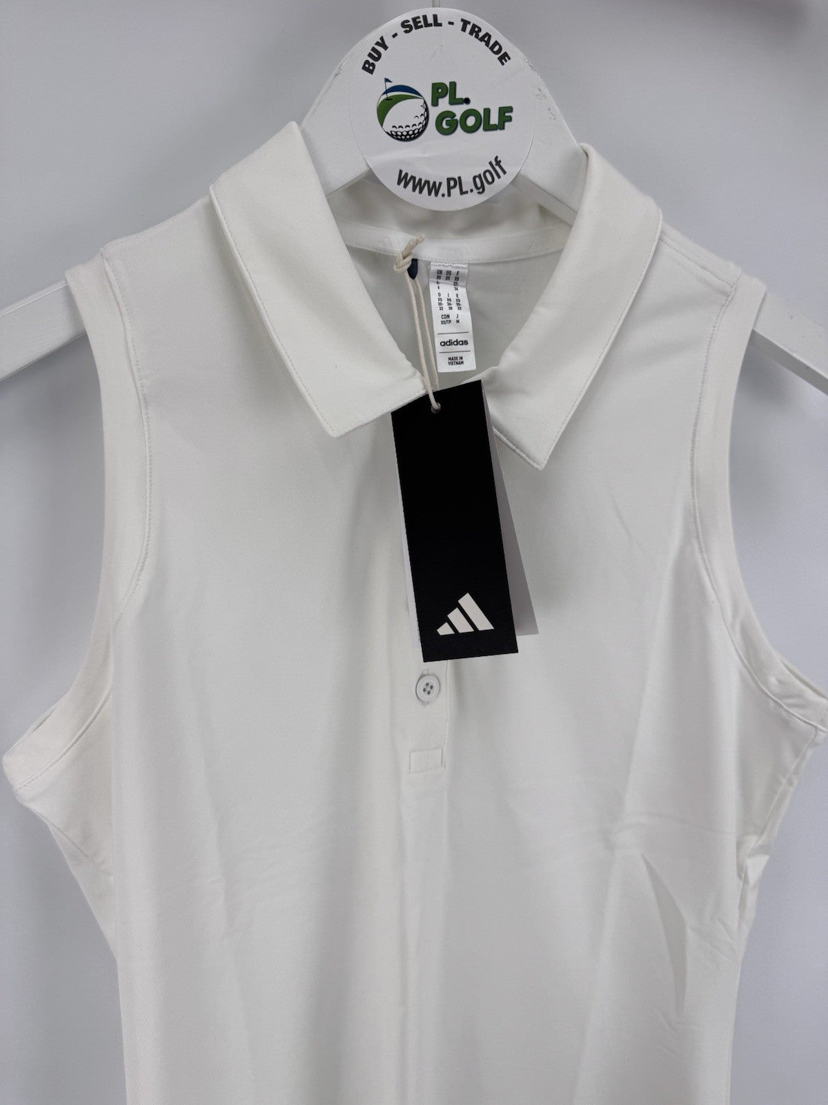 adidas Ultimate365 Women’s Golf White Sleeveless Polo Shirt Size XS/ 317921