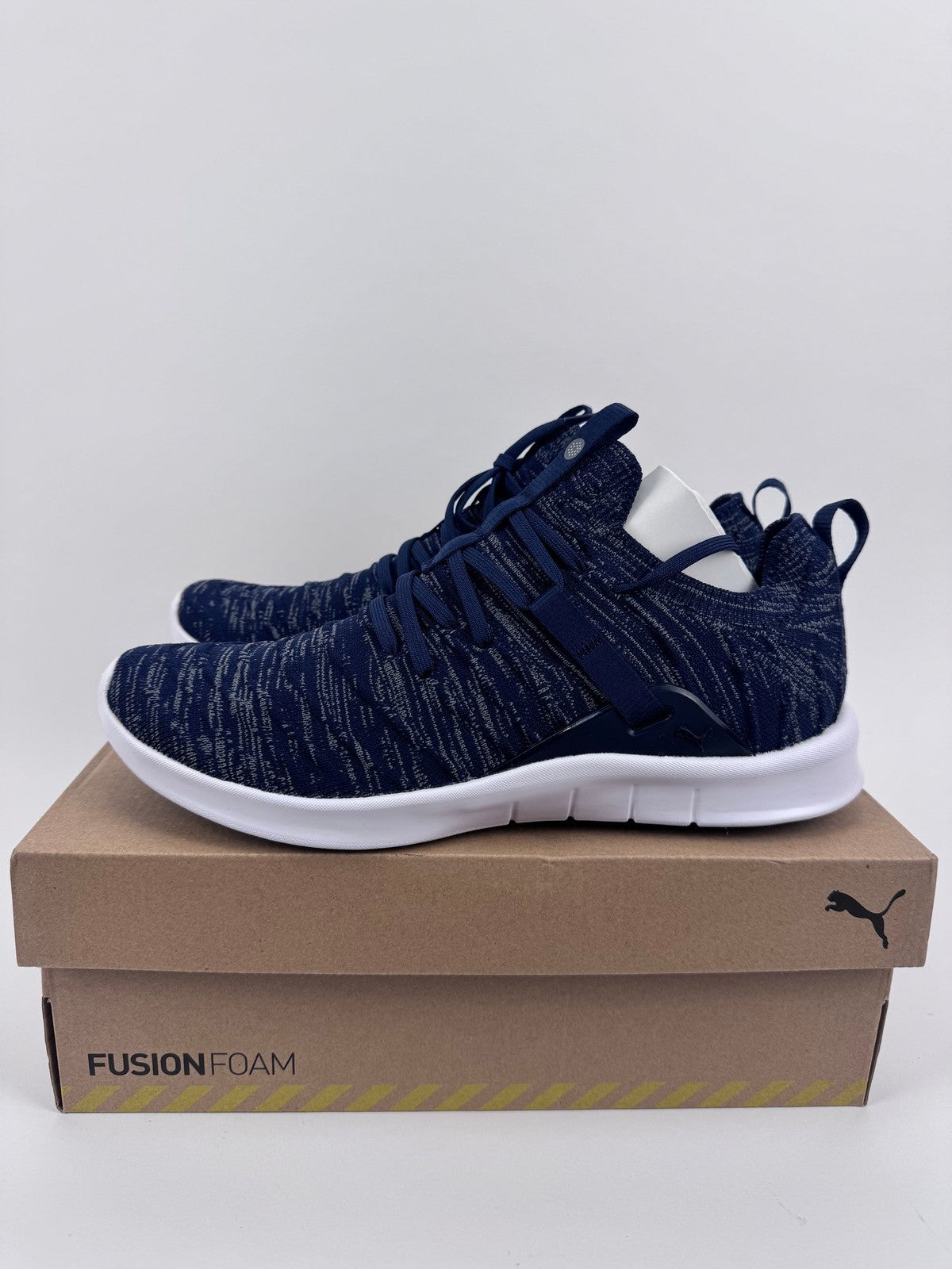 Puma Laguna Fusion Knit Women's Trainers Size UK 6.5 Navy Comfort Running/321040