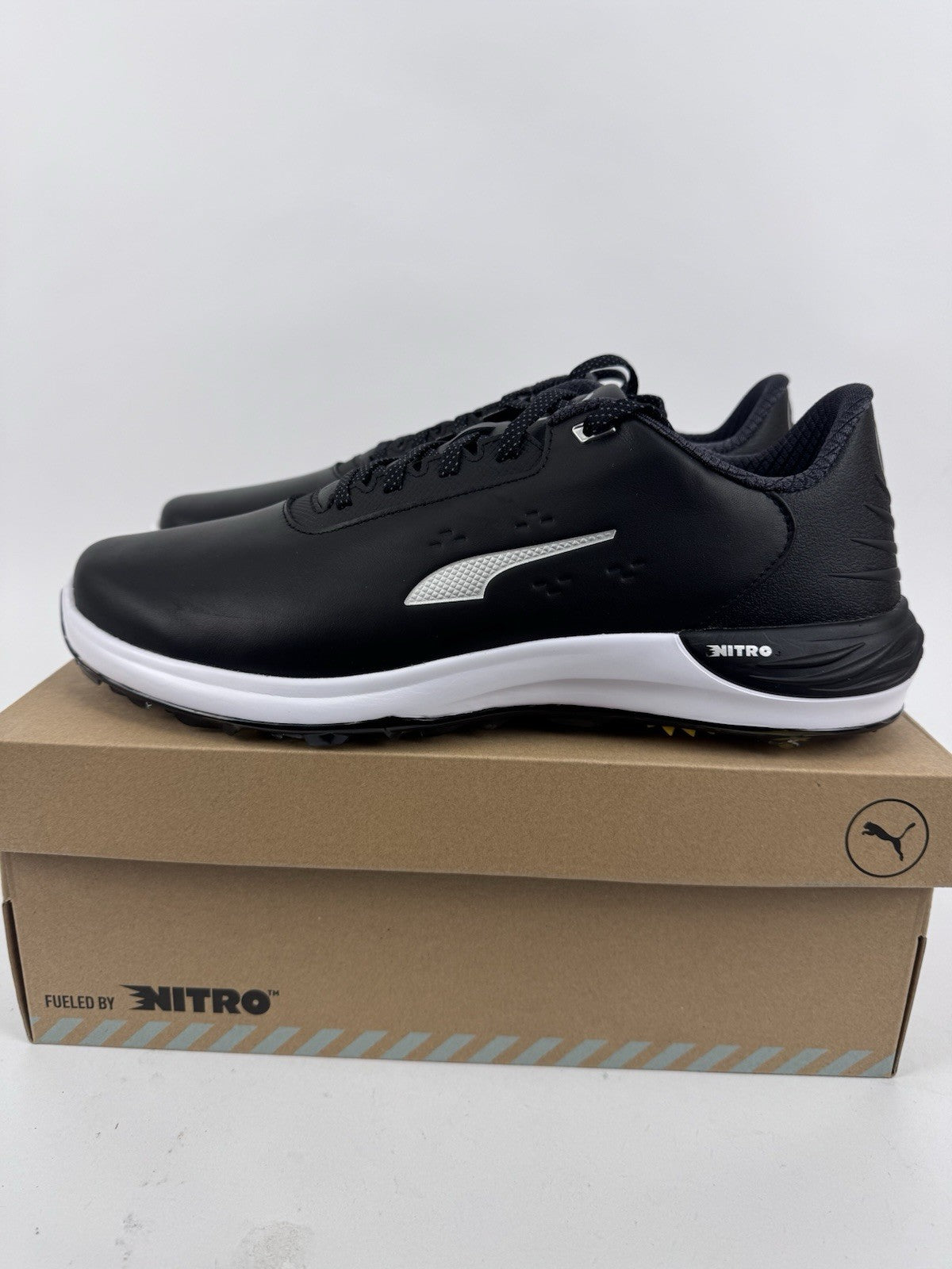 Puma Phantomcat Nitro Men's Golf Shoes Size UK 10.5 Black Silver Yellow/320170