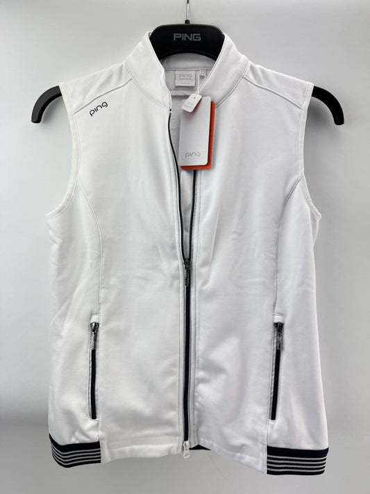 Ping Ladies Golf Gilet Dot Water Resistant UK  10 /Sensorwarm /White /New /223620