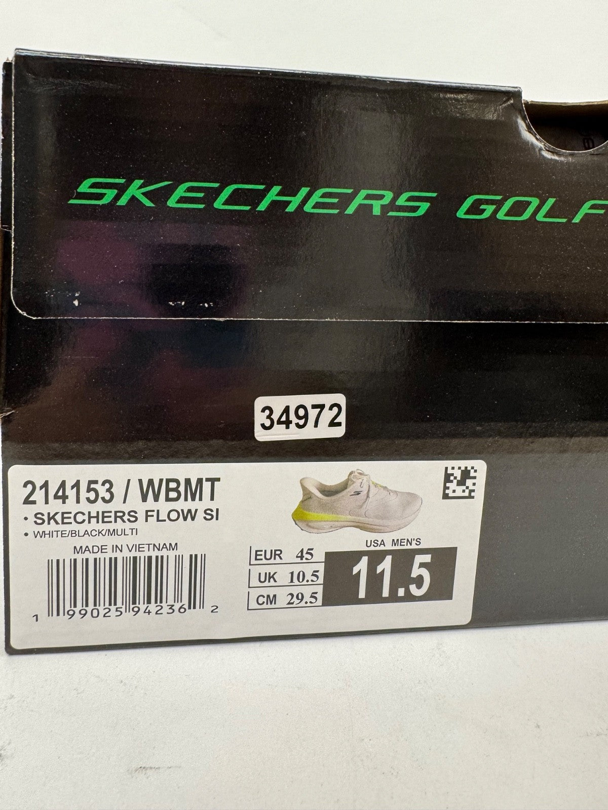 Skechers Flow Slip Ins Mens Golf Shoes UK 10.5 Waterproof White/Yellow/3497211