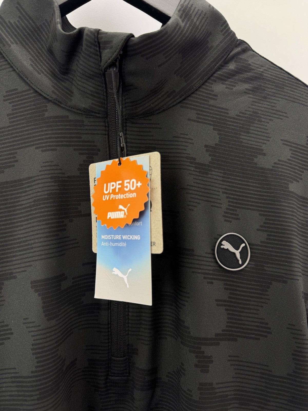 Puma Golf 1/4 Zip Cloudspun Pullover Camo Mens Size UK Medium /Black /New /308184