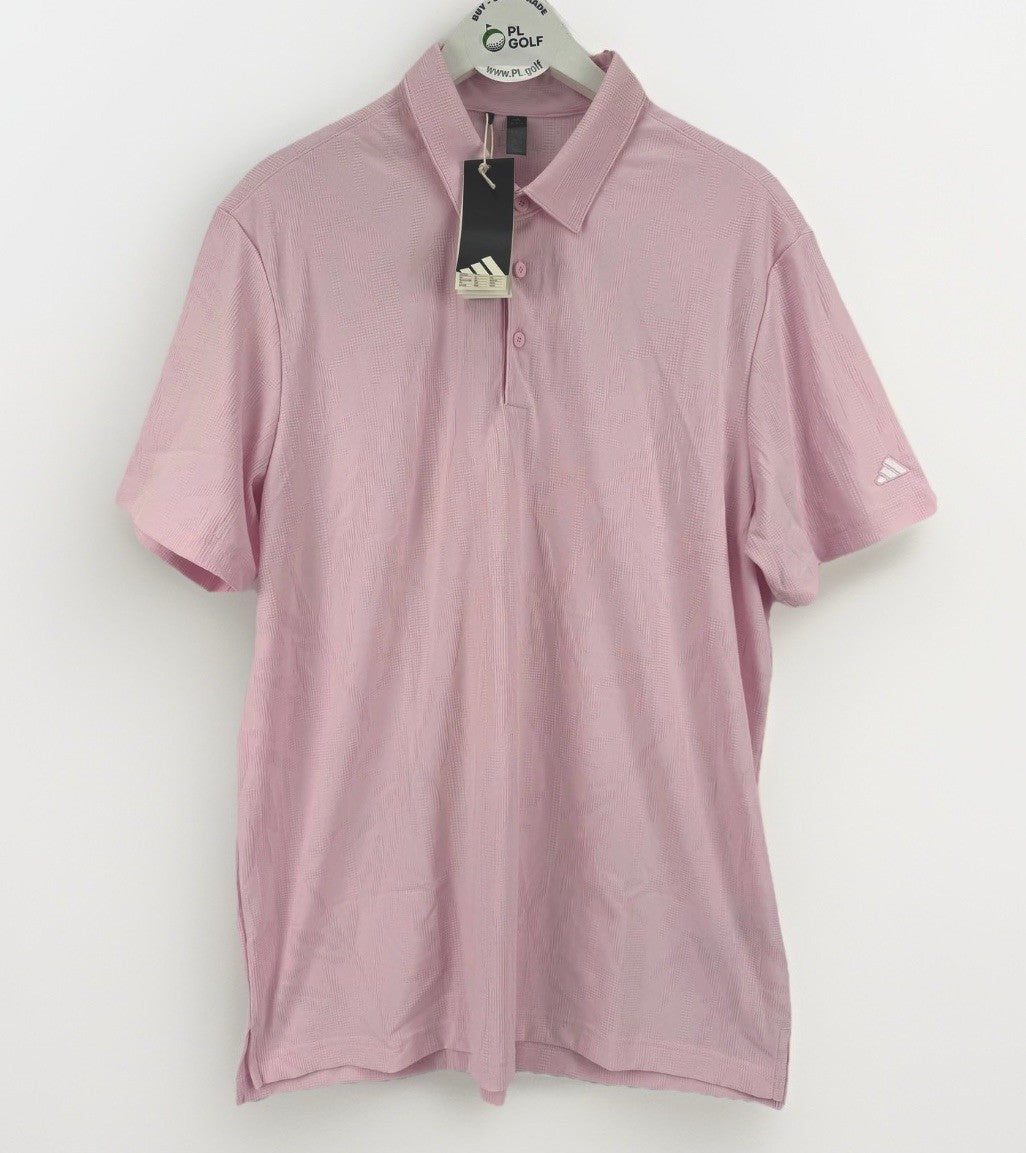 Adidas Go-To Textured Golf Polo Men's Size XL Clear Pink Short Sleeve/329340