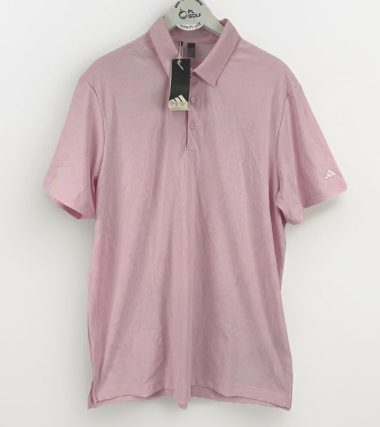 Adidas Go-To Textured Golf Polo Men's Size XL Clear Pink Short Sleeve/329340