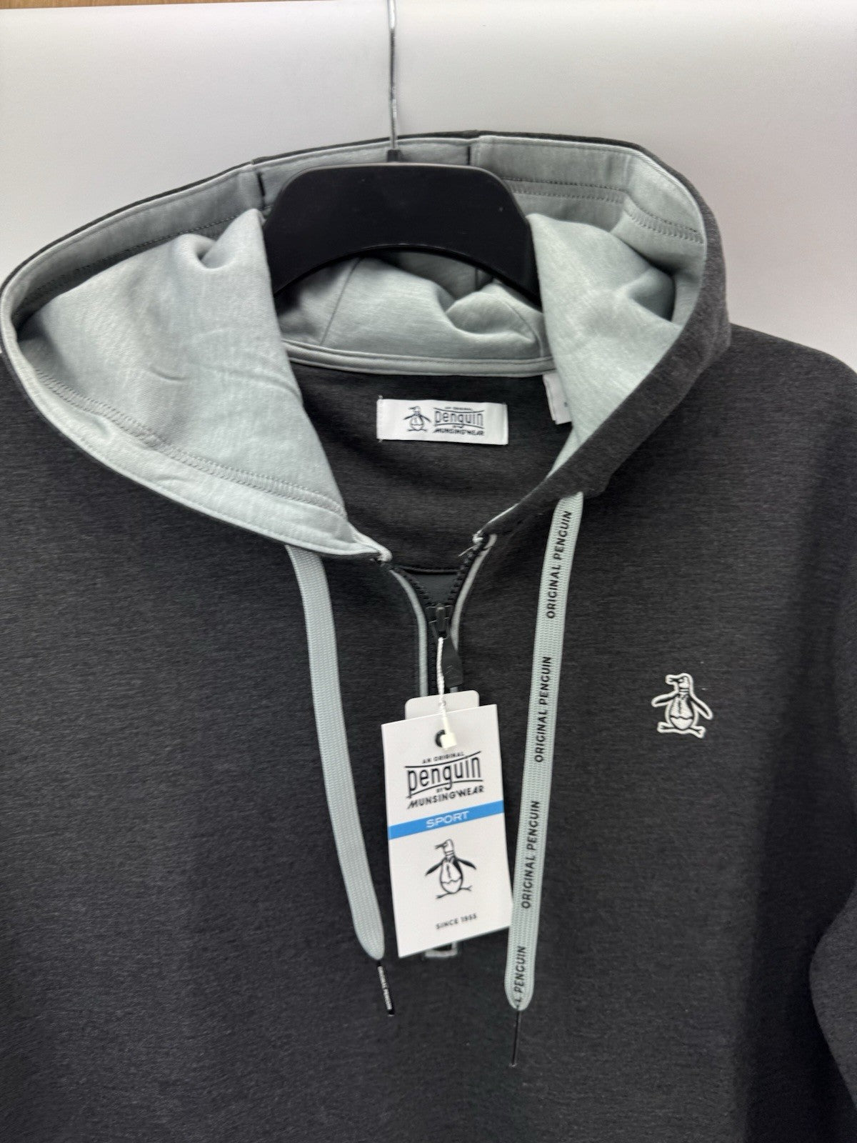 Original Penguin Golf Hoodie Earl Colour Block UK Large /Grey /New /252224