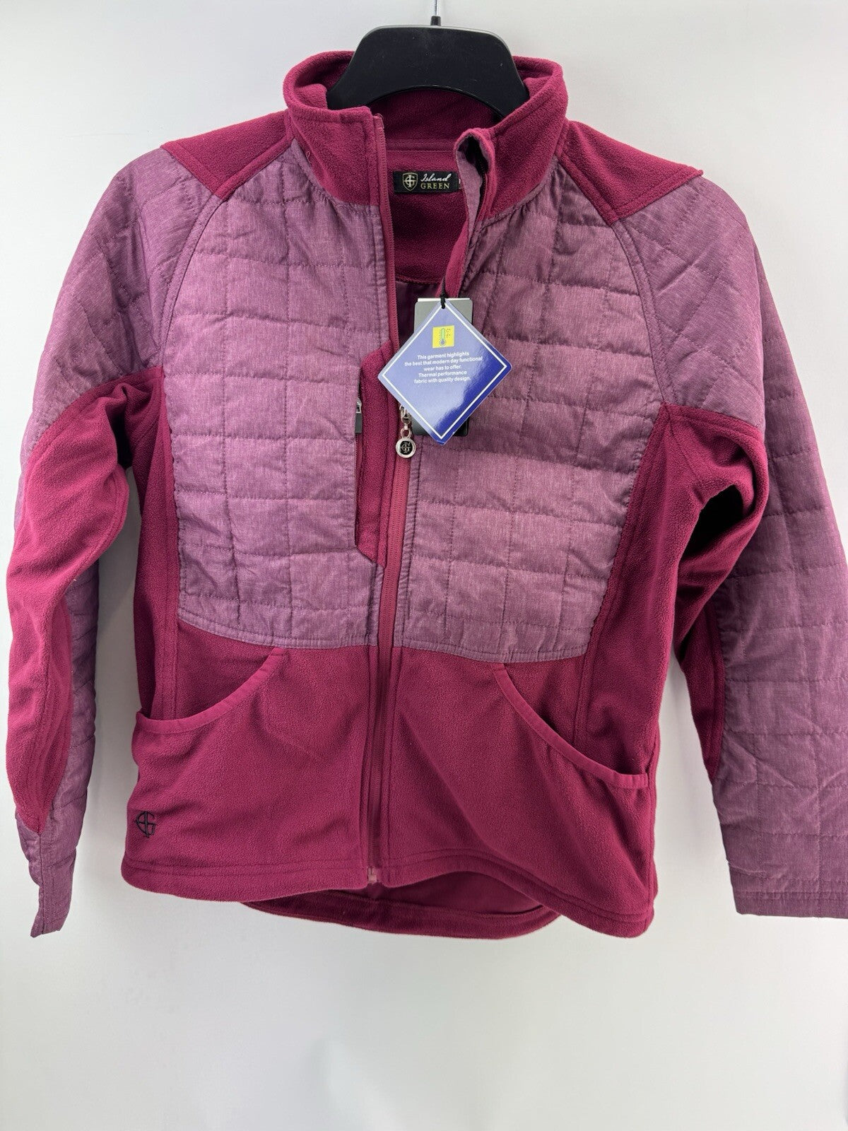 Island Green Women’s Jacket Thermal Lightly Padded UK 12 /Burgundy /New /218180
