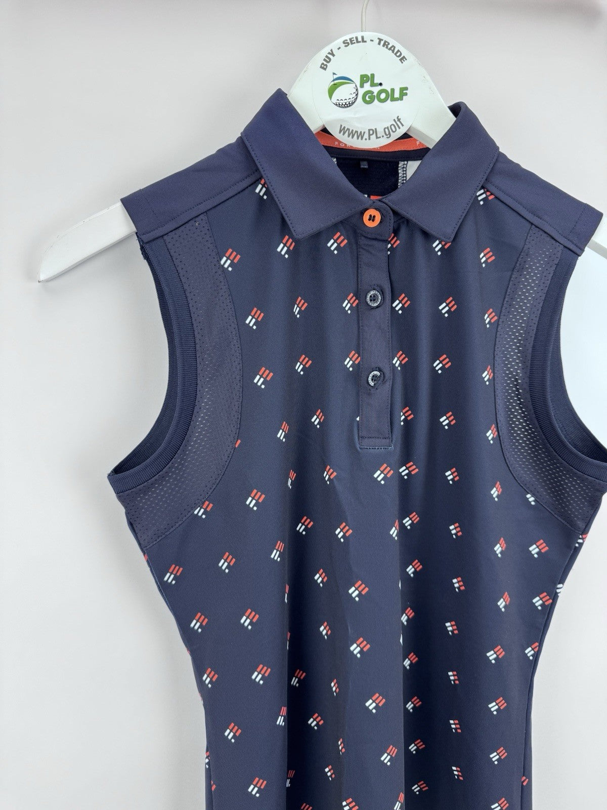 Forelson Buckland Sleeveless Polo Women's XS Patterned Navy Golf Active/318041