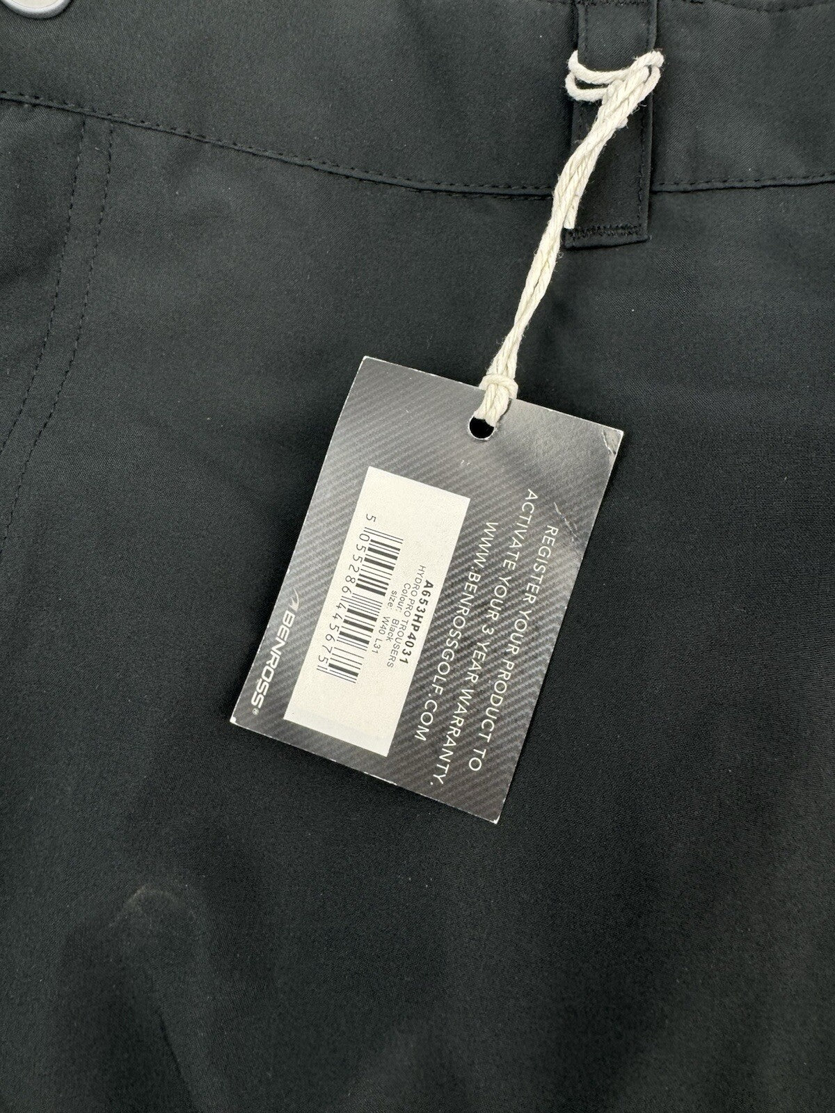 Mens Waterproof Trousers Benross Golf Hydro Pro/ W40 L31 /Black /New /306484