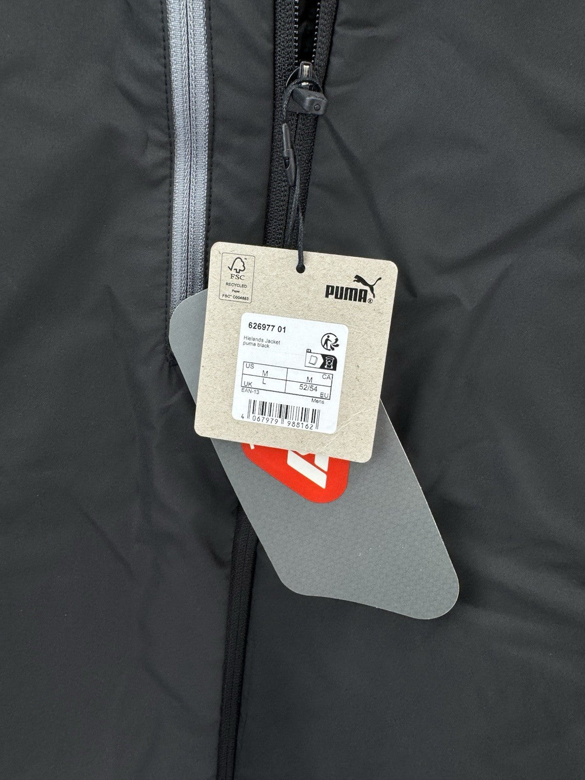 Puma Mens Golf Jacket Hielands Insulated Full Zip UK Large /Black /New /300926