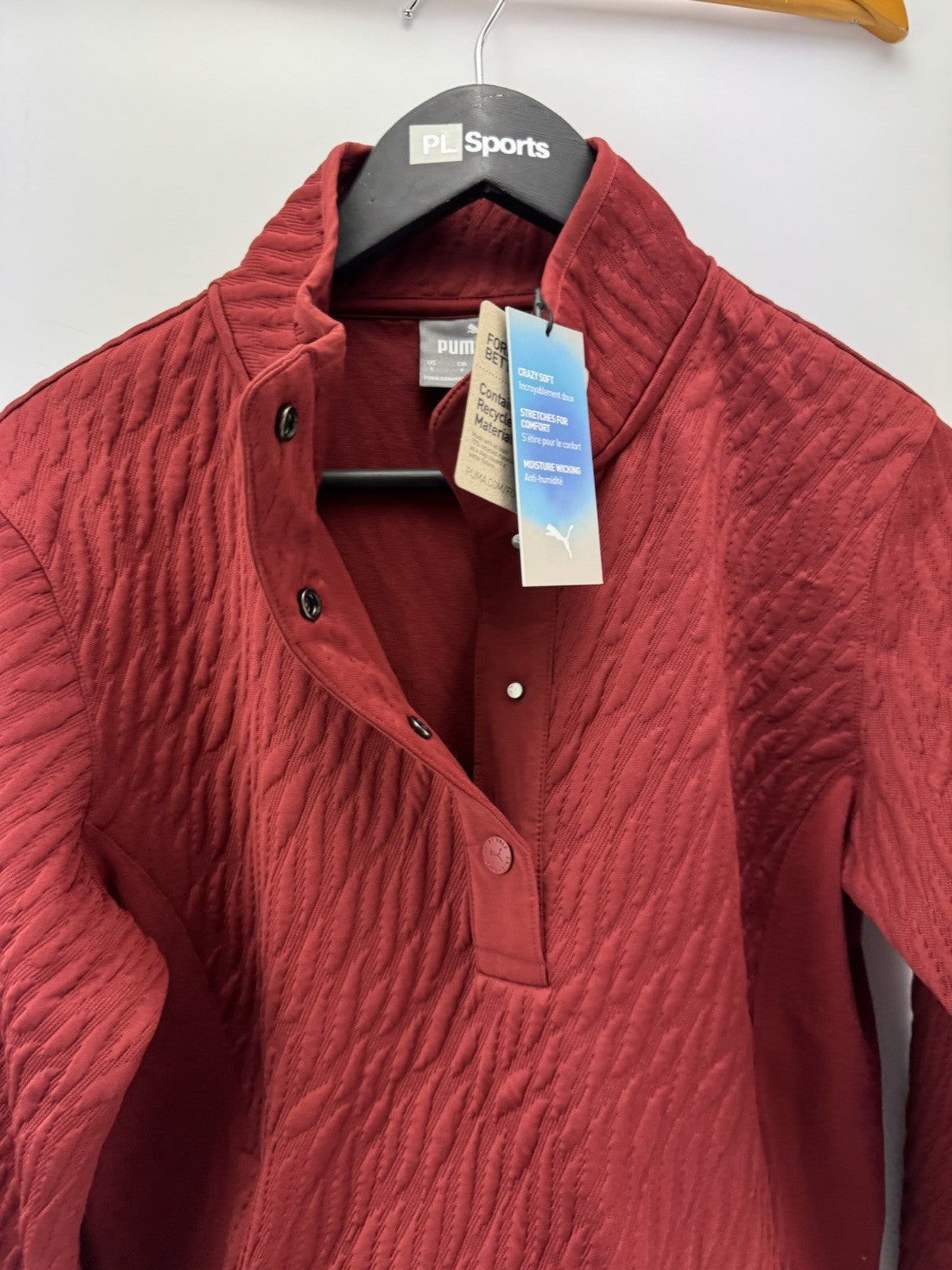 Puma Golf Ladies 1/4 Zip Pullover Jacquie Snap Red /UK Small /New /300893