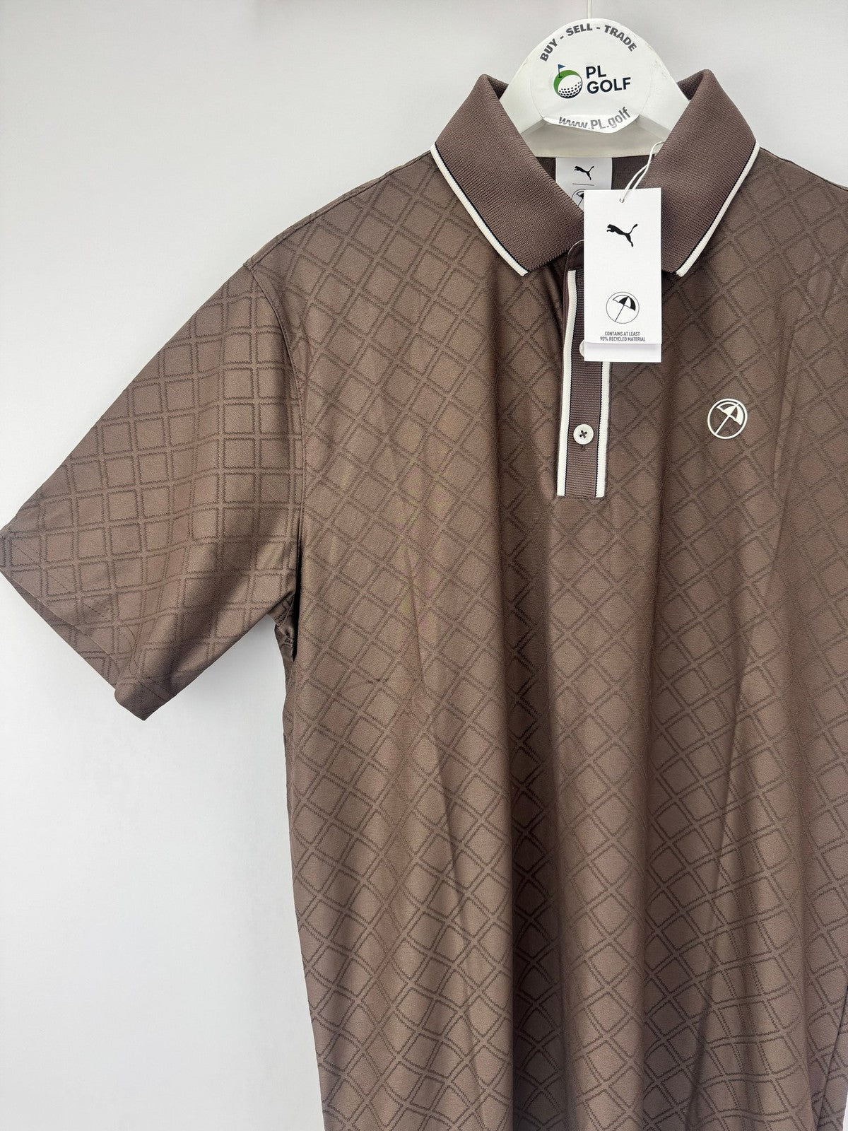 PUMA X Arnold Palmer Tipped Jac Golf Polo Shirt Men's Size XL Flat Bronze/336142