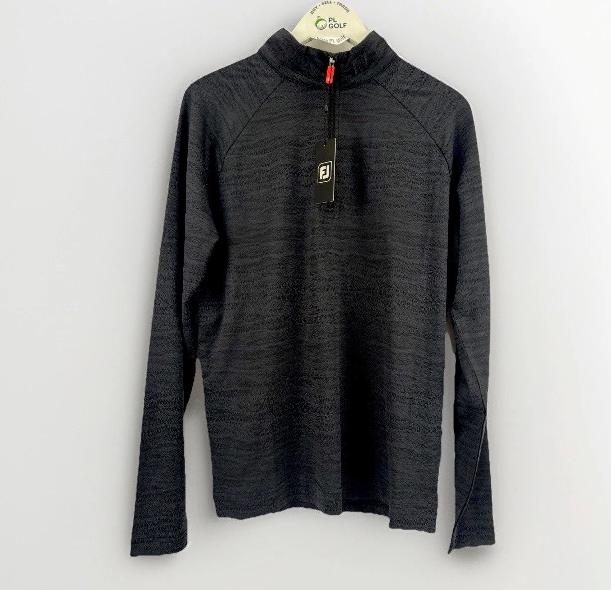 FootJoy Golf Wave Jacquard Chill-Out Zip Pullover Men's Size Small Black/330700