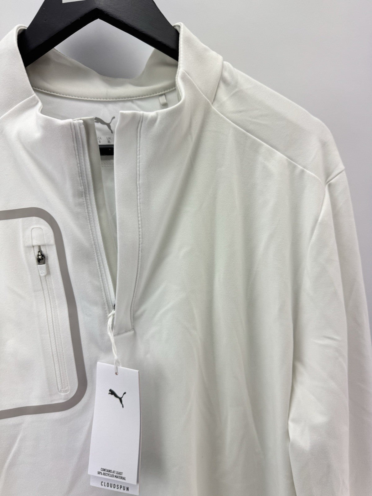 Puma Golf Mens 1/4 Zip Pullover Cloudspun Tech UK XL /White /New /294903