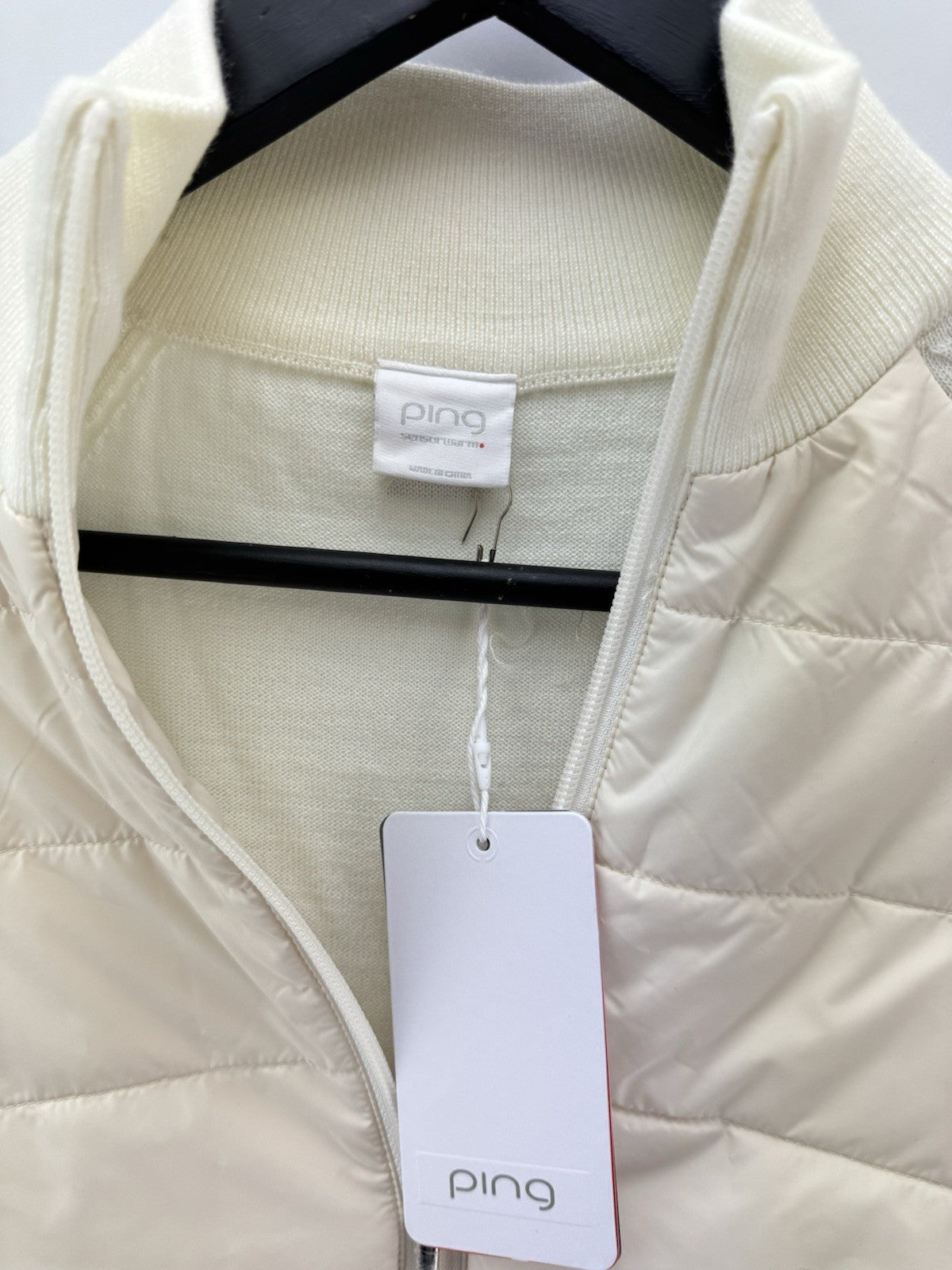 Ping Golf Ladies Jacket Fran Hybrid Full Zip UK 6 /Cream /New /279787